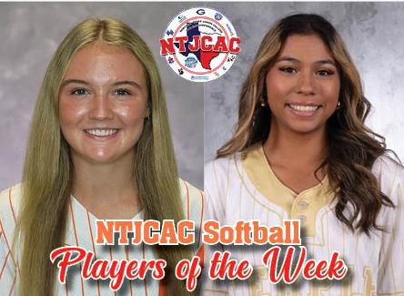 Benavidez, Garrett named NTJCAC Softball Players of the Week