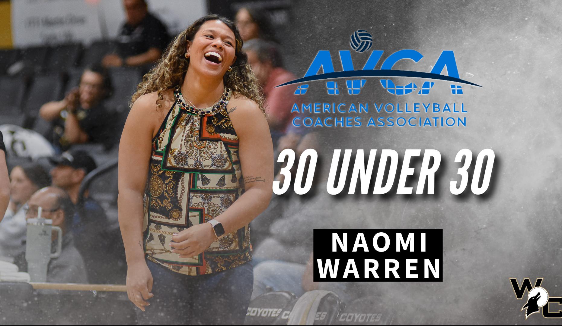 Warren awarded AVCA 30 under 30