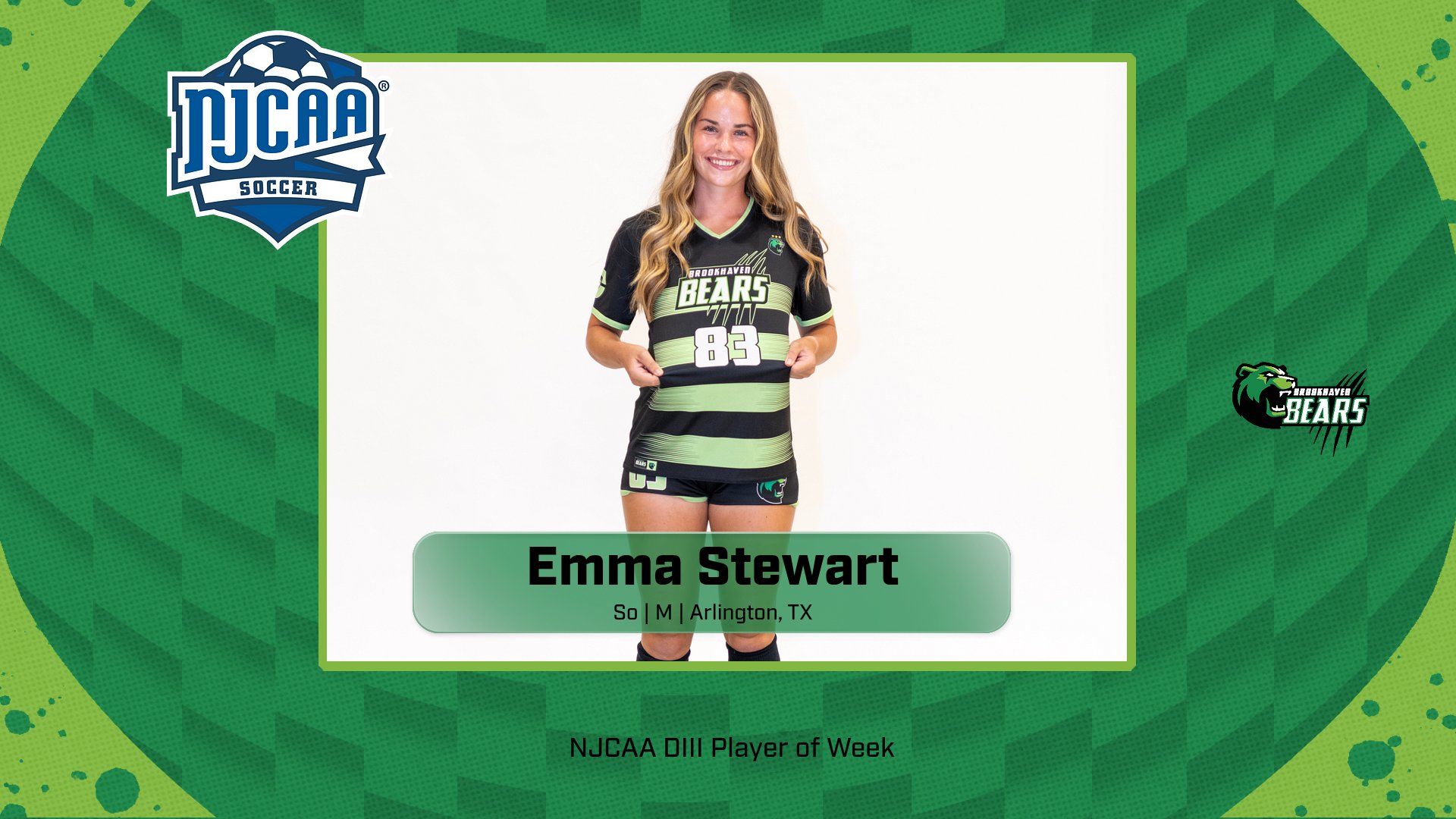Stewart Named National Player of Week